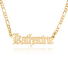 Customized Name Necklace With Figaro Chain - Beleco Jewelry