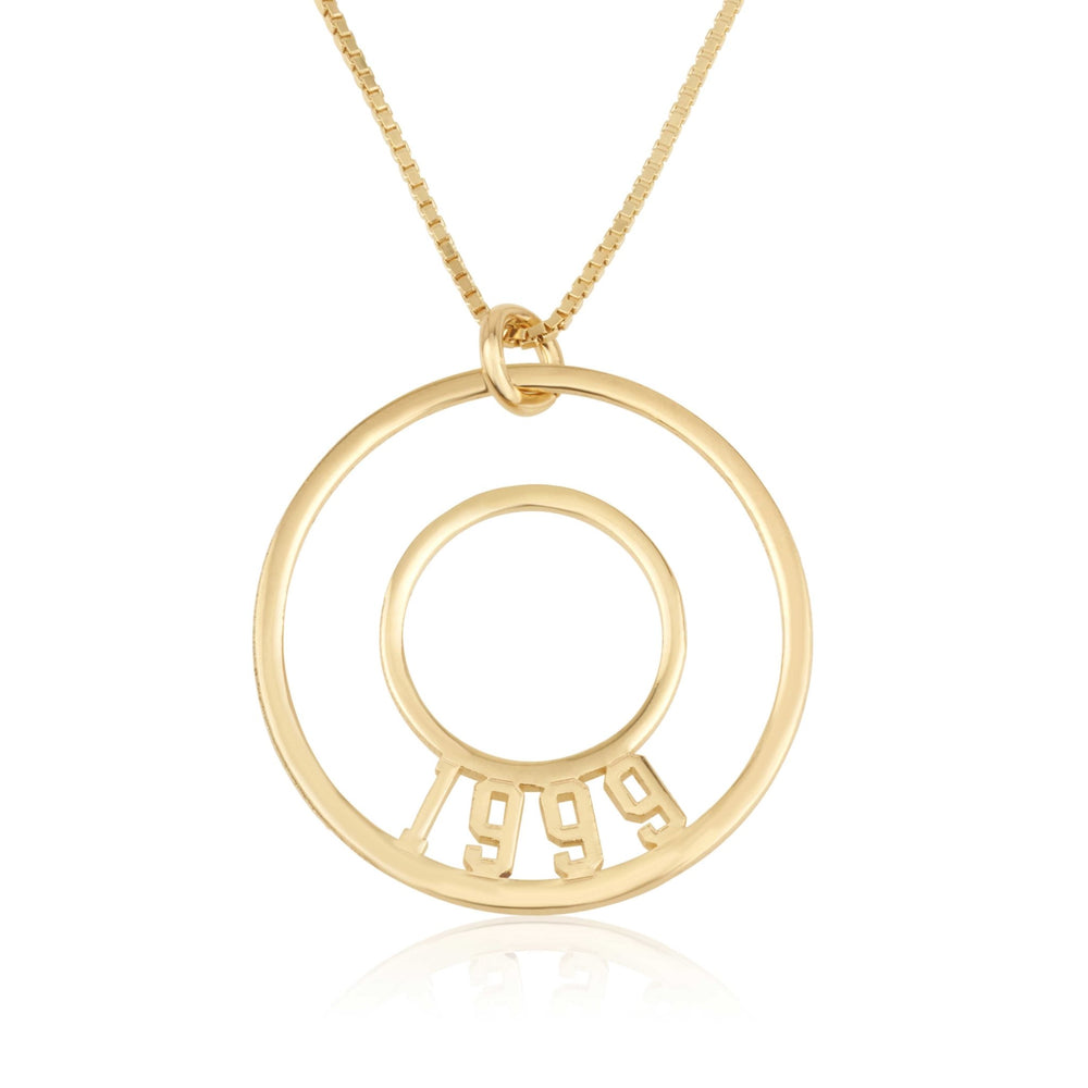 Customized Year Of Birth Disc Necklace