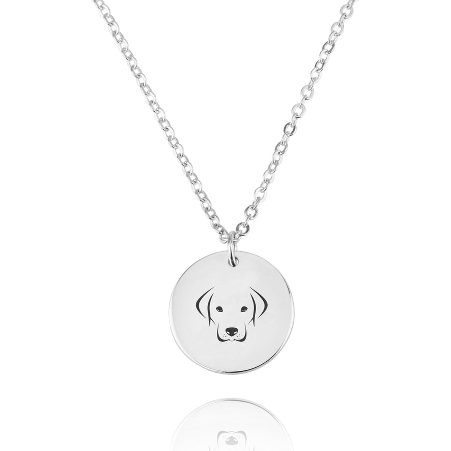 Dog Engraving Disc Necklace