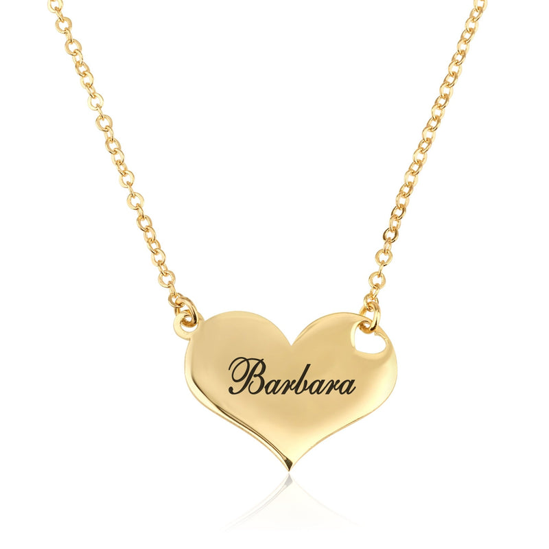 Engrave Heart Necklace - Beleco Jewelry
