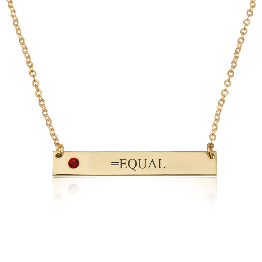 EQUAL Bar Necklace With Birthstone