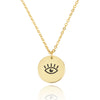 Evil Eye Engraving Disc Necklace - Beleco Jewelry