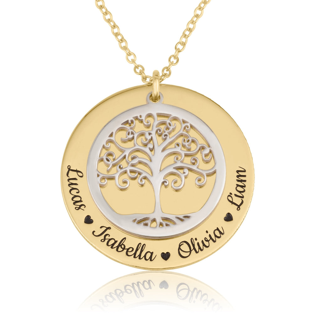 Family Tree Necklace With Names - Beleco Jewelry