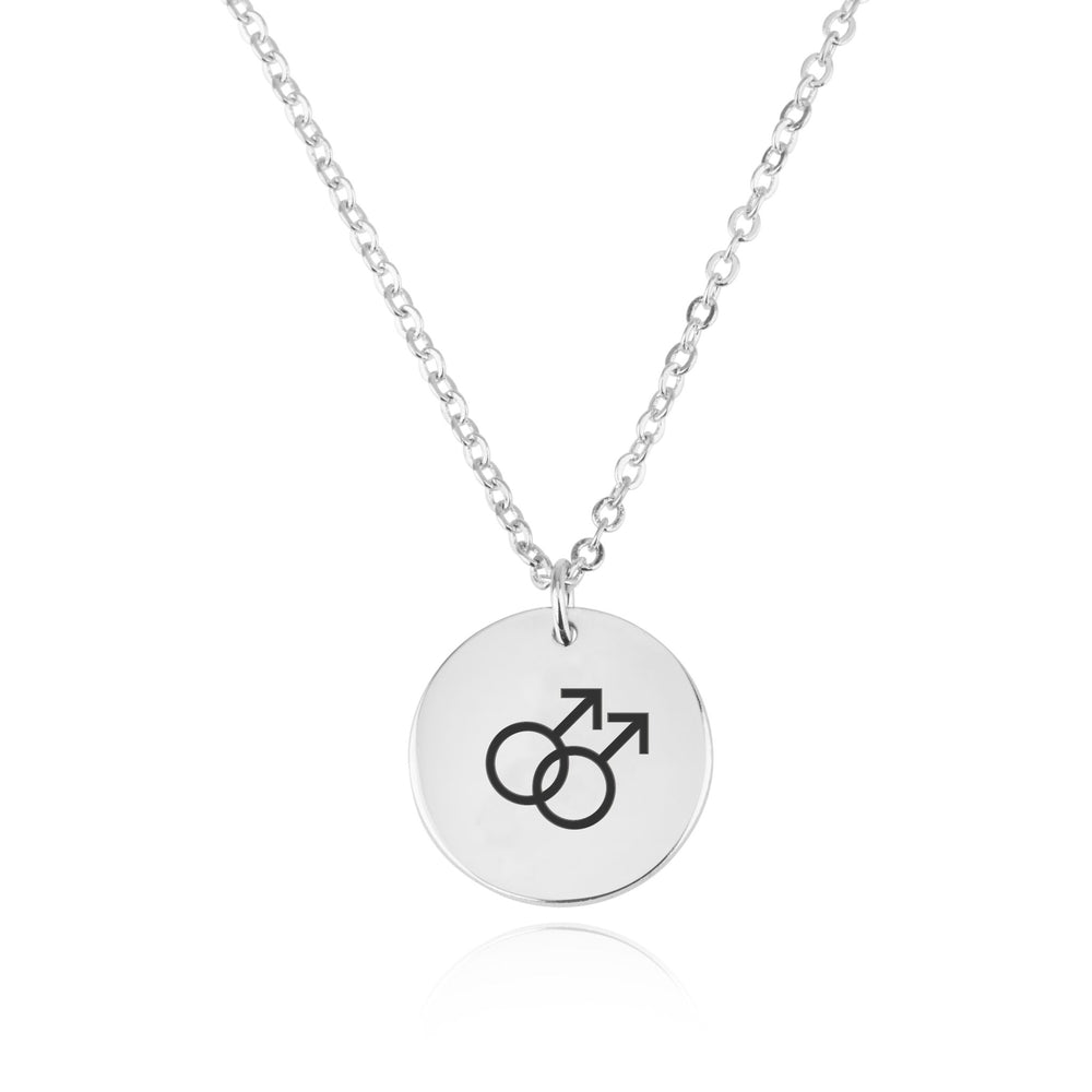 Gay Pride Disk Necklace