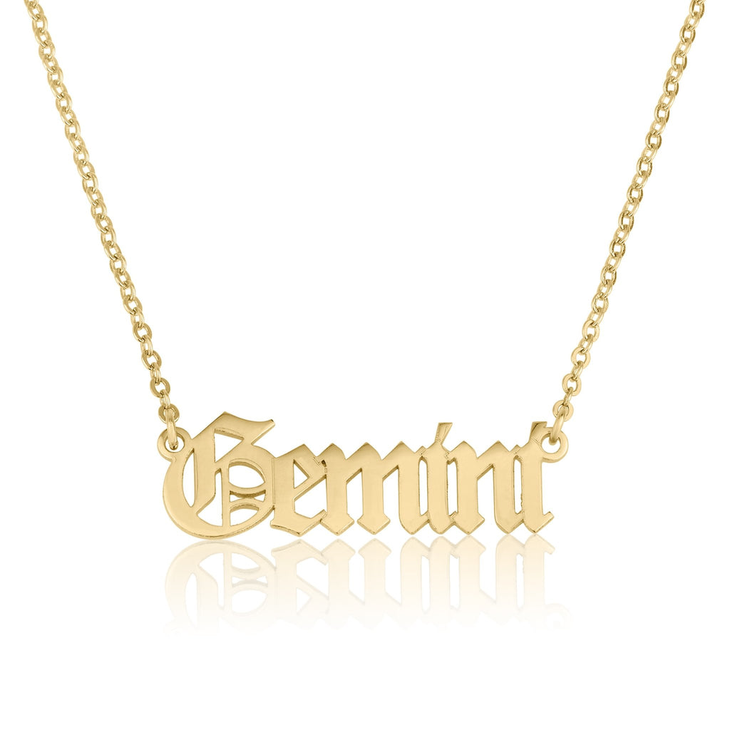 Gemini Script Necklace - Beleco Jewelry