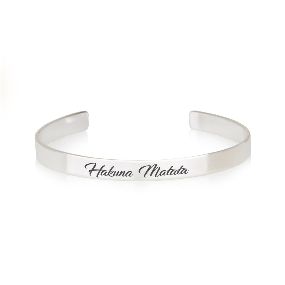 Hakuna Matata Engraved Cuff Bracelet
