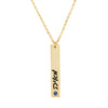 Hebrew Bar Necklace With Birthstones - Beleco Jewelry