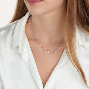 Hebrew Pearl Name Necklace - Beleco Jewelry