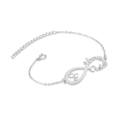 Infinity Bracelet With Names&Hearts