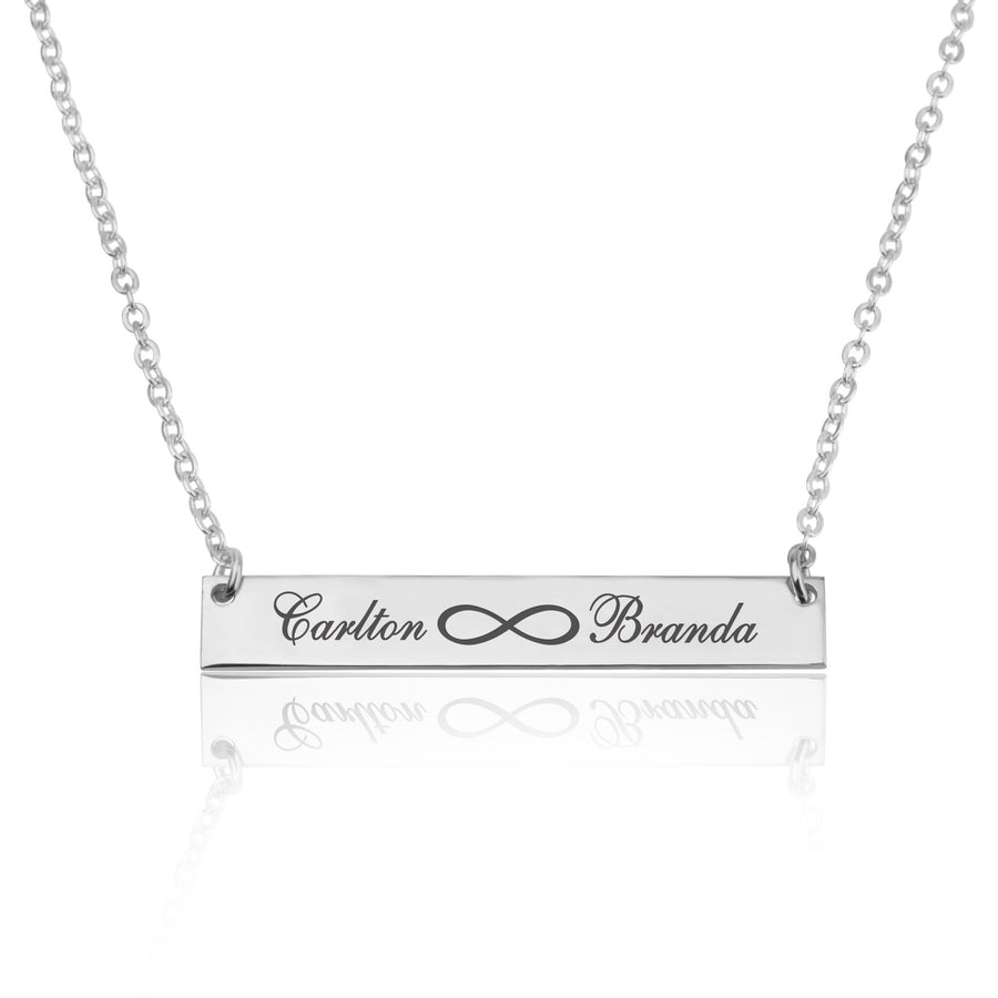 Infinity Names Bar Necklace