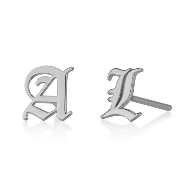 Initial Stud Earrings