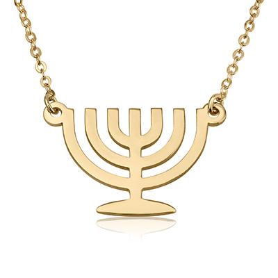 Jewish Menorah Necklace