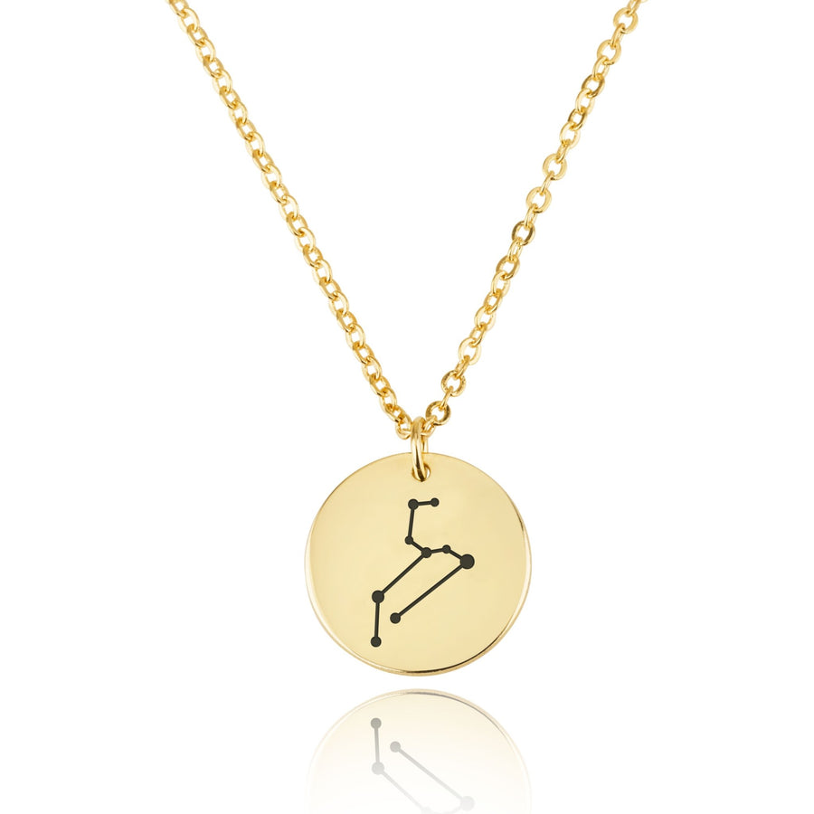 Leo Celestial Constellation Disk Necklace