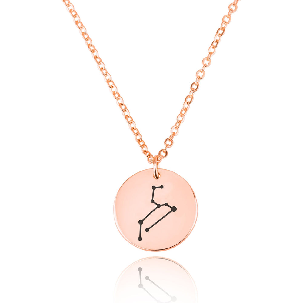 Leo Celestial Constellation Disk Necklace