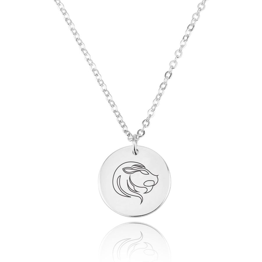 Leo Zodiac Disk Necklace