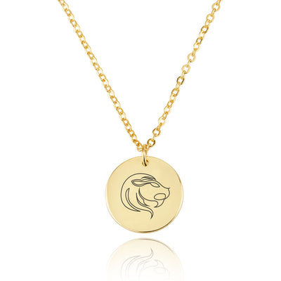 Leo Zodiac Disk Necklace