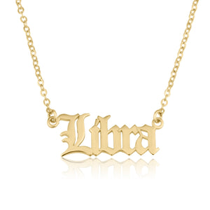Libra Script Necklace - Beleco Jewelry