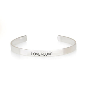 LOVE is LOVE Engraved Cuff Bracelet - Beleco Jewelry