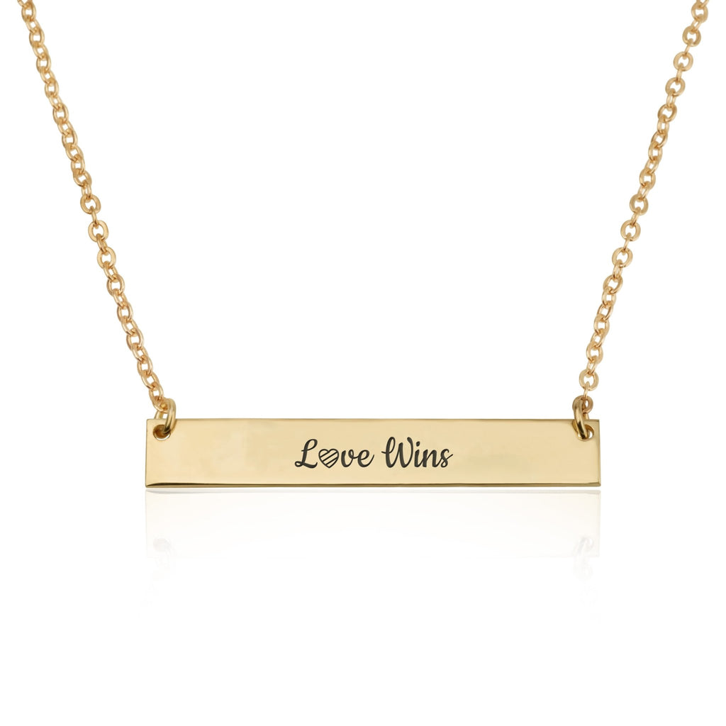 LOVE WINS Bar Necklace - Beleco Jewelry