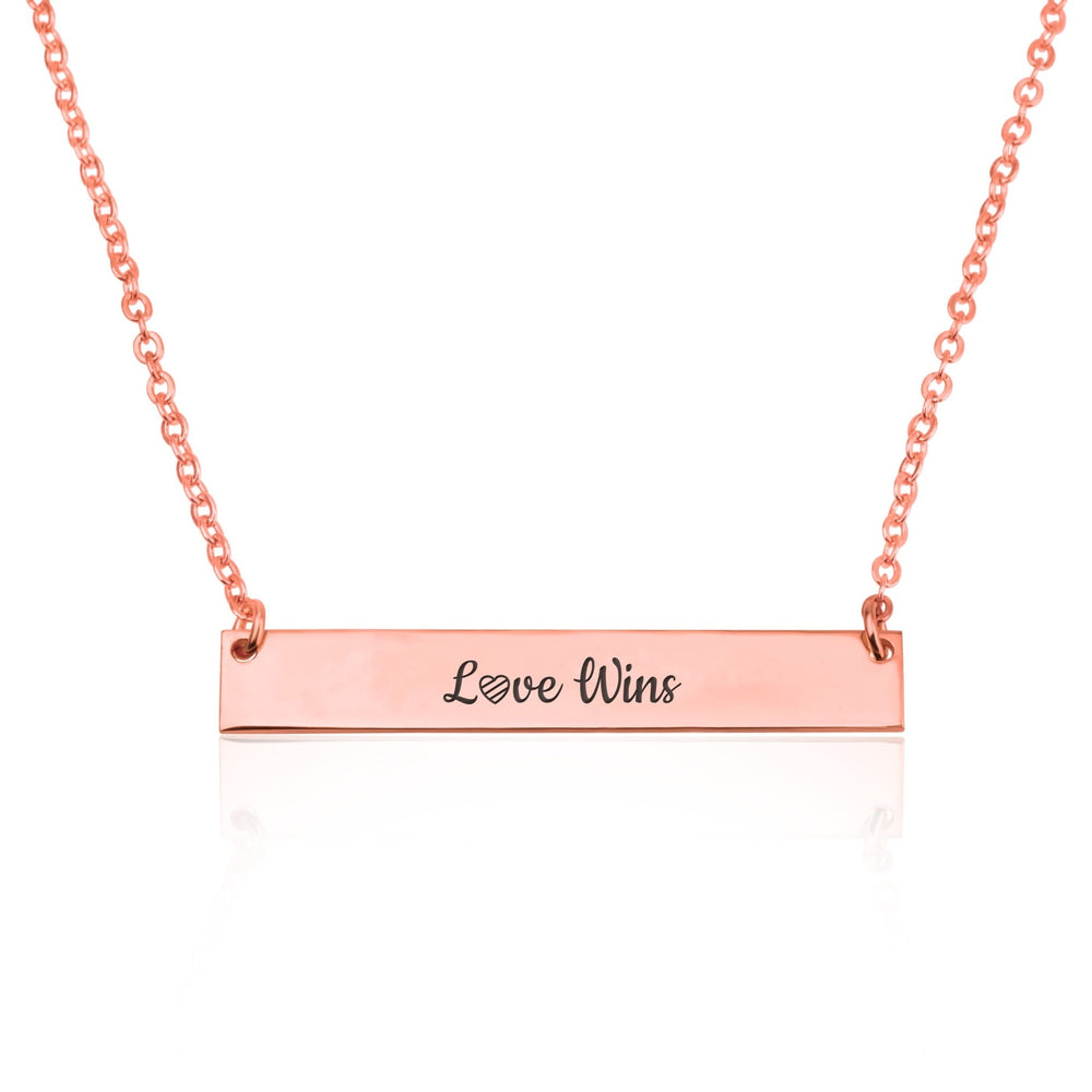 LOVE WINS Bar Necklace