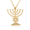 Menorah With Star of David Necklace - Beleco Jewelry