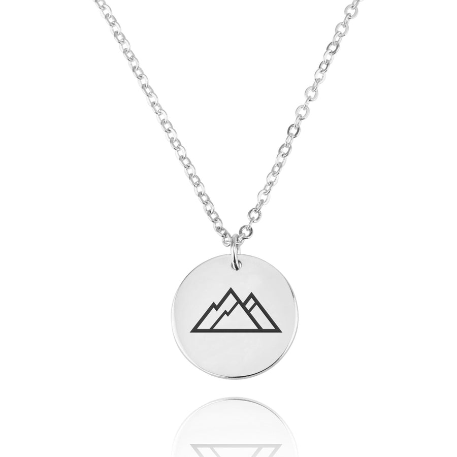 Mountains Engraving Disc Necklace