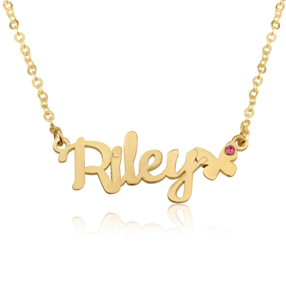 Name Necklace With Butterfly