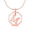 Octagon Initial Necklace - Beleco Jewelry