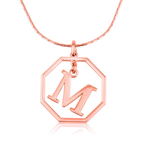 Octagon Initial Necklace - Beleco Jewelry
