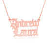 Old English Double Name Necklace - Beleco Jewelry
