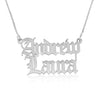 Old English Double Name Necklace - Beleco Jewelry
