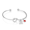 Old English Initial Charm Bangle With Birthstone - Beleco Jewelry
