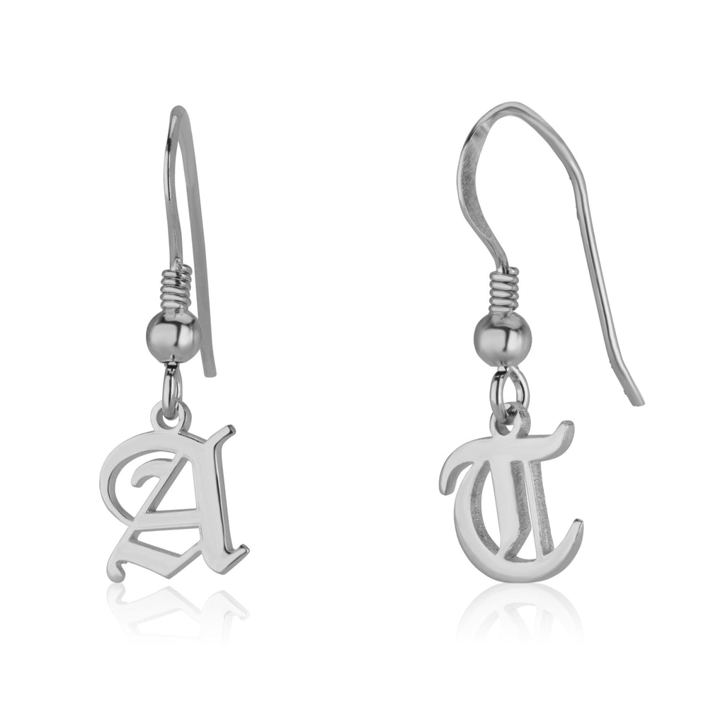 Old English Initial Earrings - Beleco Jewelry