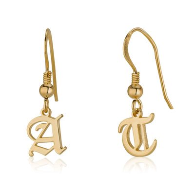 Old English Initial Earrings