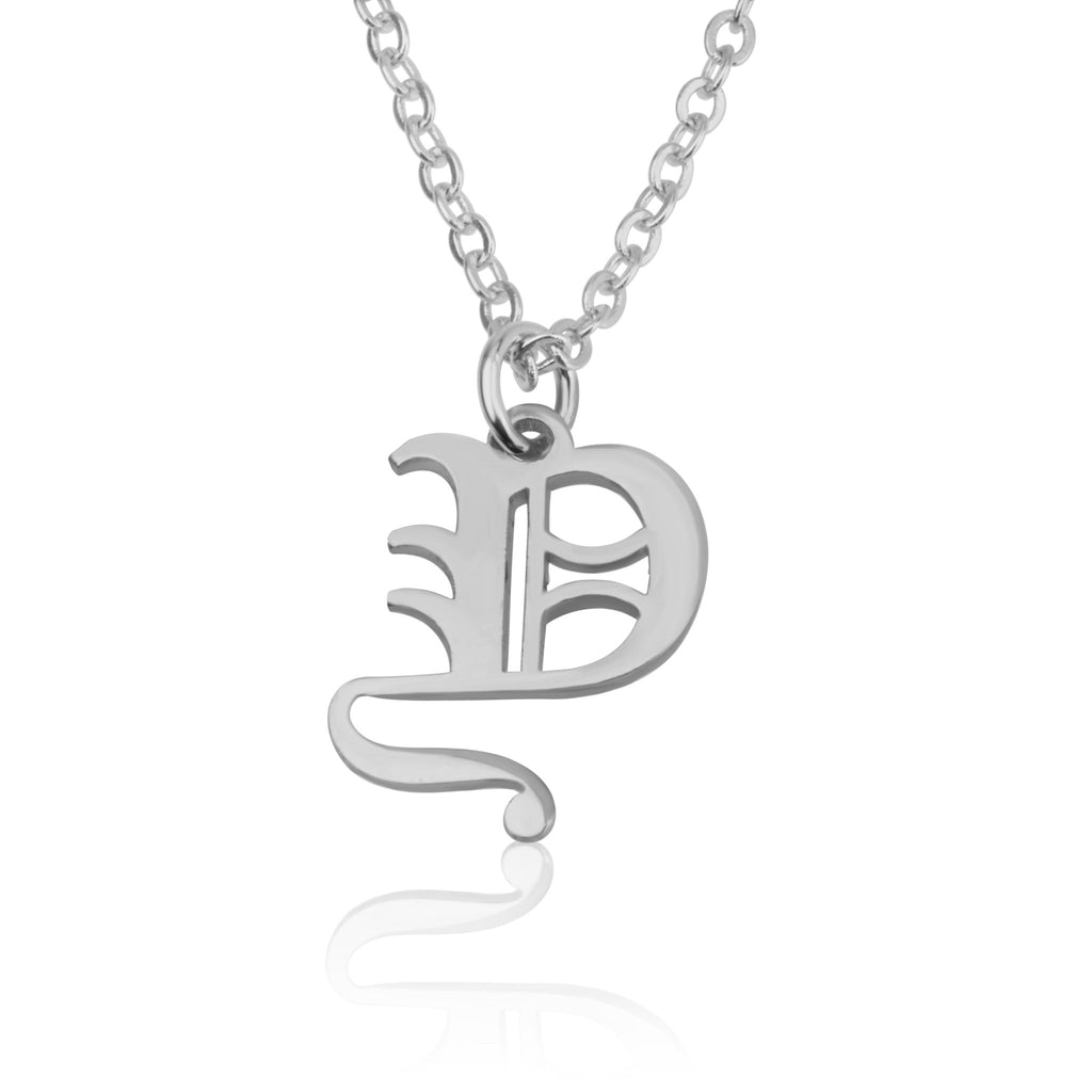 Old English Initial Necklace - Beleco Jewelry
