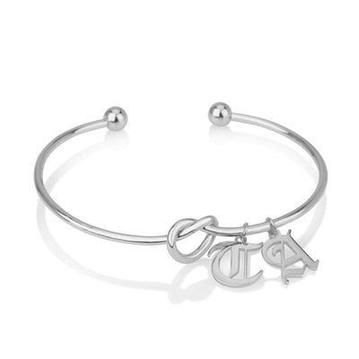 Old English Letter Charm Bracelets