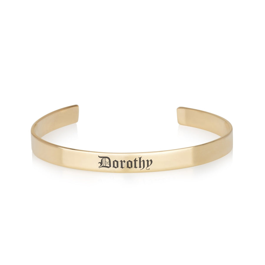 Old English Name Cuff Bracelet