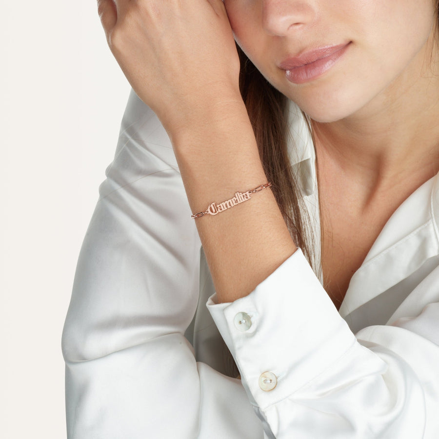 Old English Paperclip Bracelet