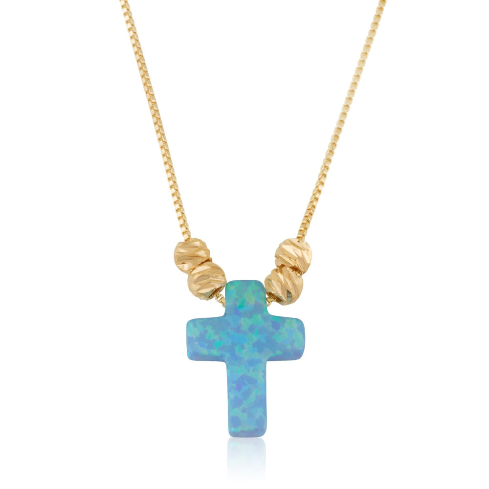 Opal Cross Necklace