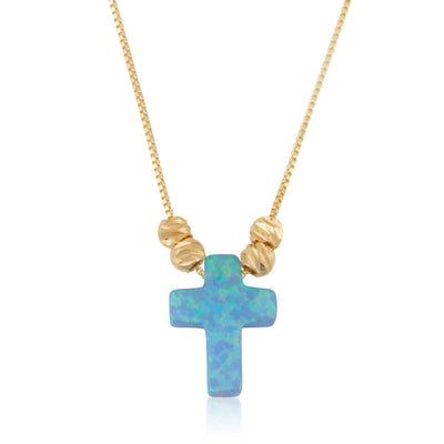 Opal Cross Necklace