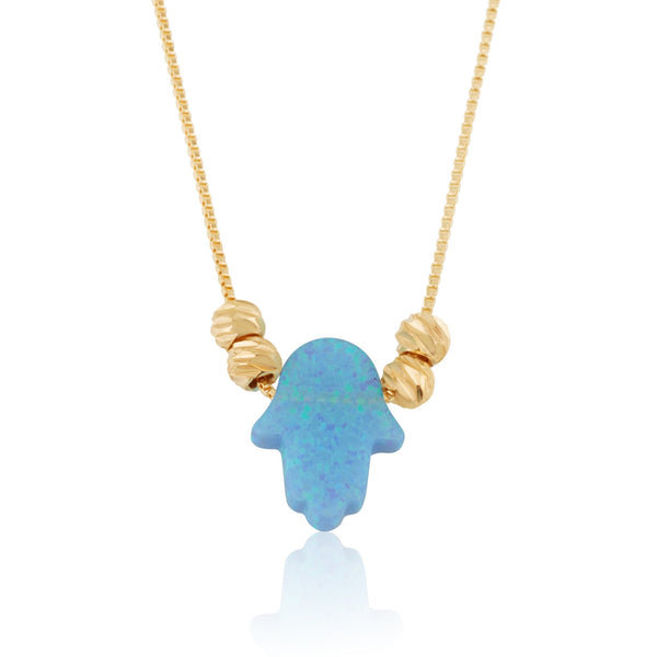 Opal Hamsa Necklace