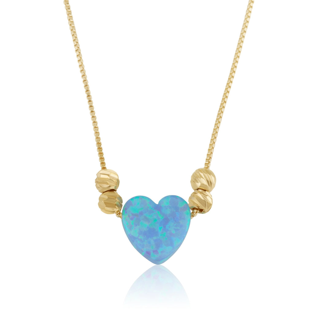 Opal Heart Necklace - Beleco Jewelry