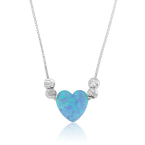 Opal Heart Necklace - Beleco Jewelry