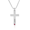 Persoanlized Cross Necklace With Name And Birthstone - Beleco Jewelry