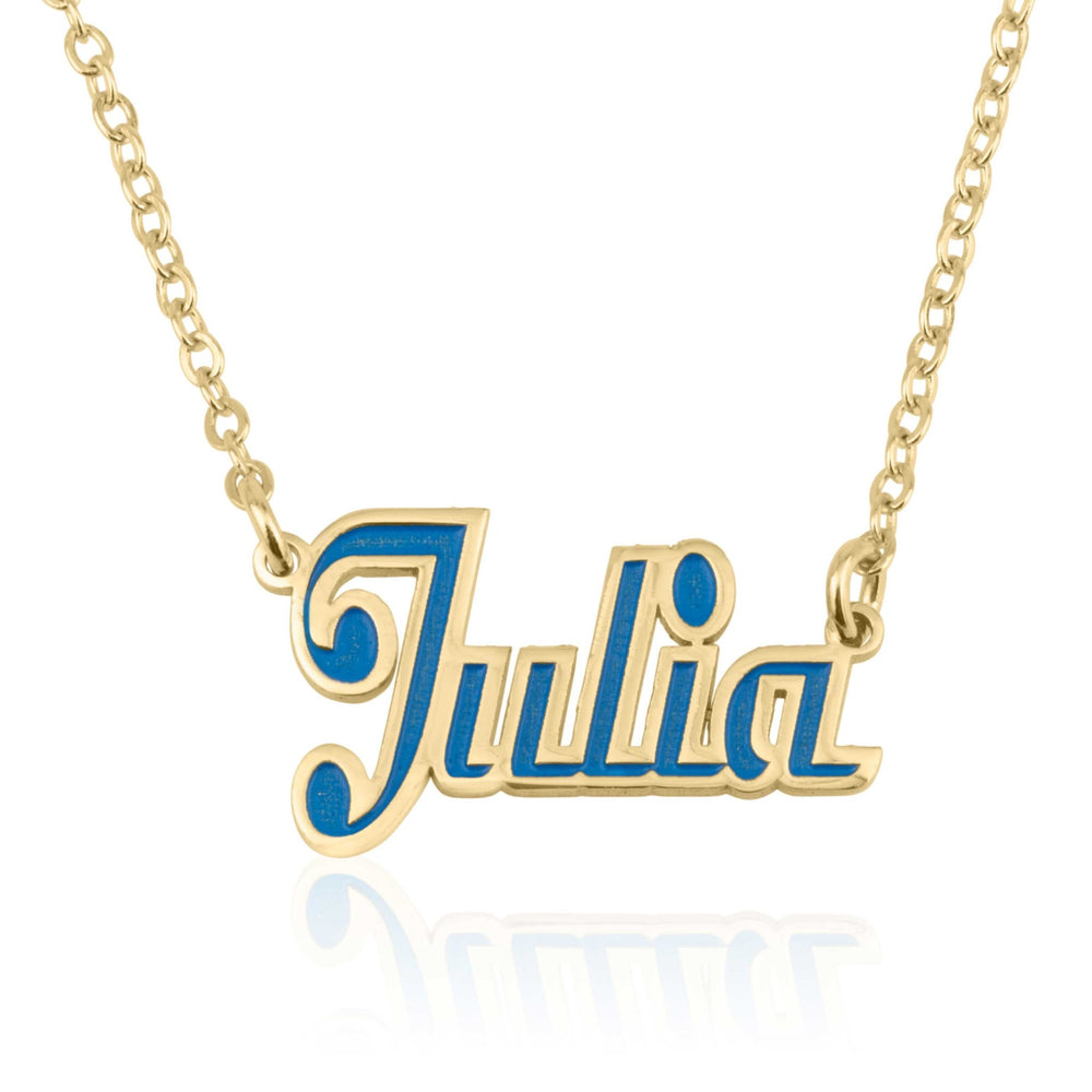 Personalized Colorful Name Plate Necklace