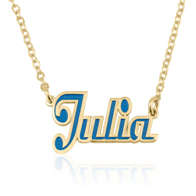 Personalized Colorful Name Plate Necklace