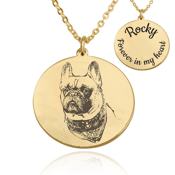 Personalized Dog Photo Engraved Necklace