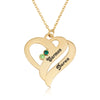 Personalized Heart Necklace With Swarovski Birthstones - Beleco Jewelry