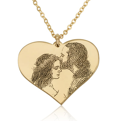 Personalized Heart Photo Necklace