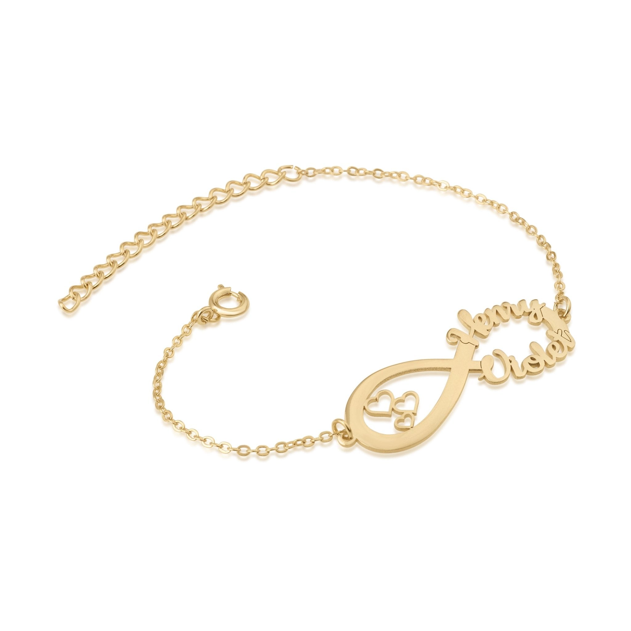 Infinity 2 Names Bracelet with Rose Gold Plating - MYKA